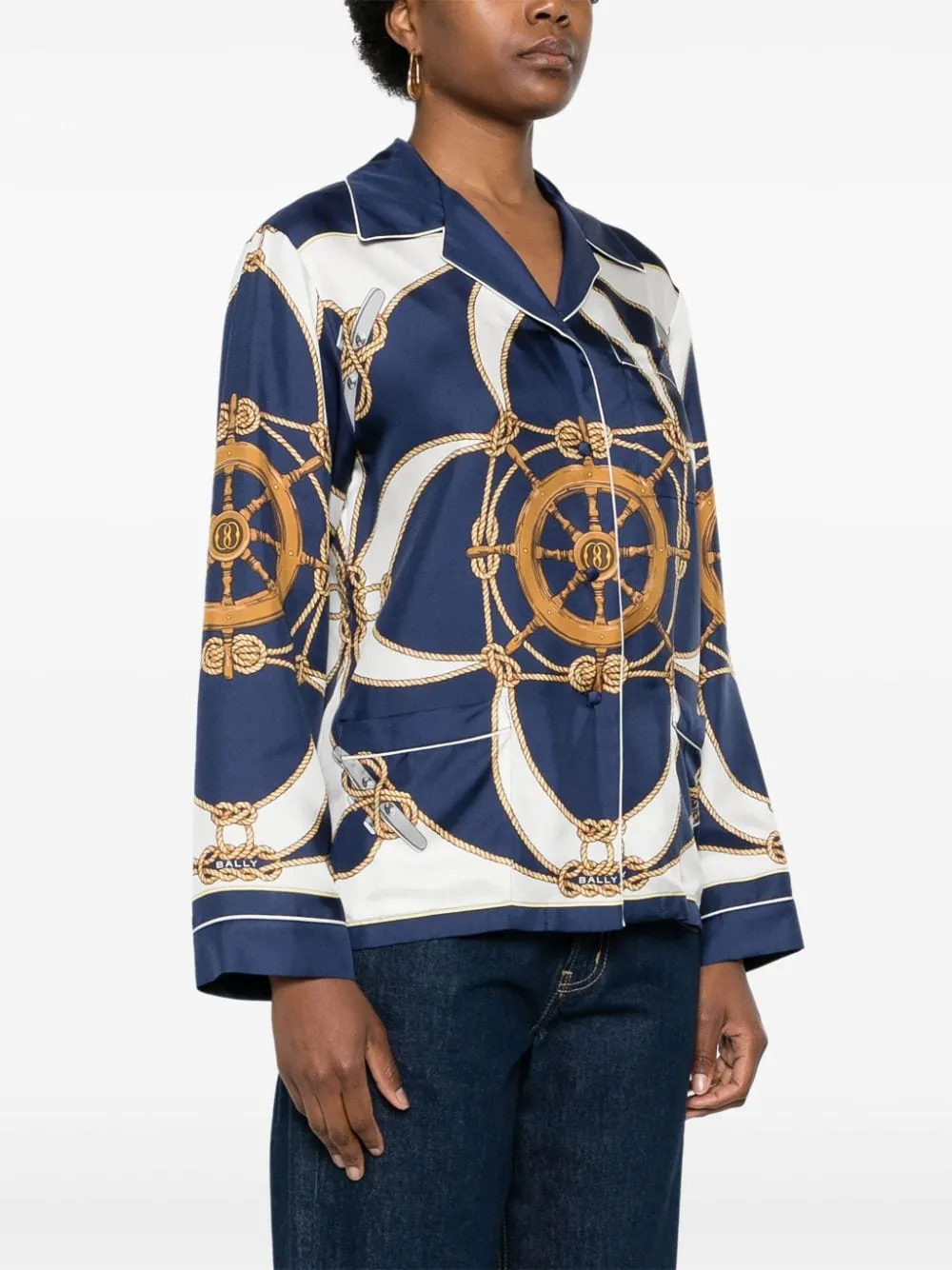 Camicia con stampa grafica in seta multicolore Bally - donna
