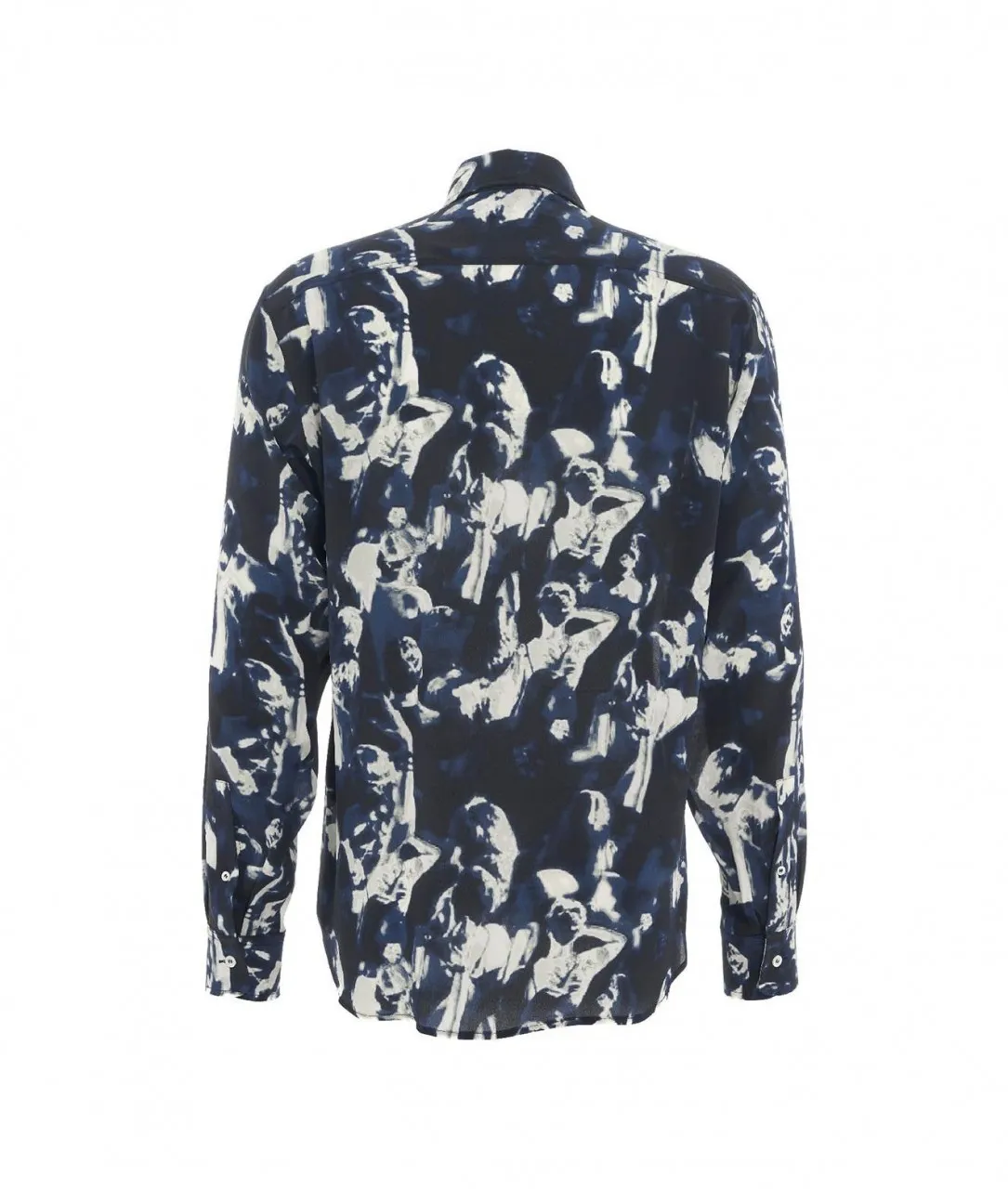 Camicia in seta blu scuro blu scuro