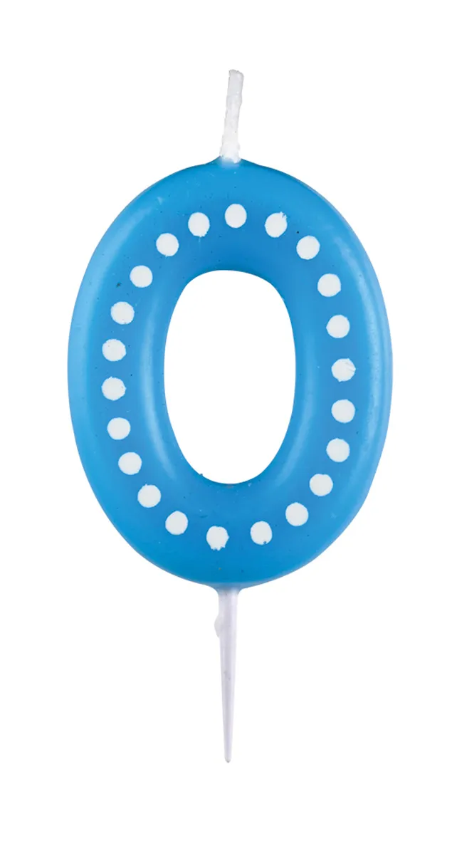 Candela numero blu della festa di compleanno 0