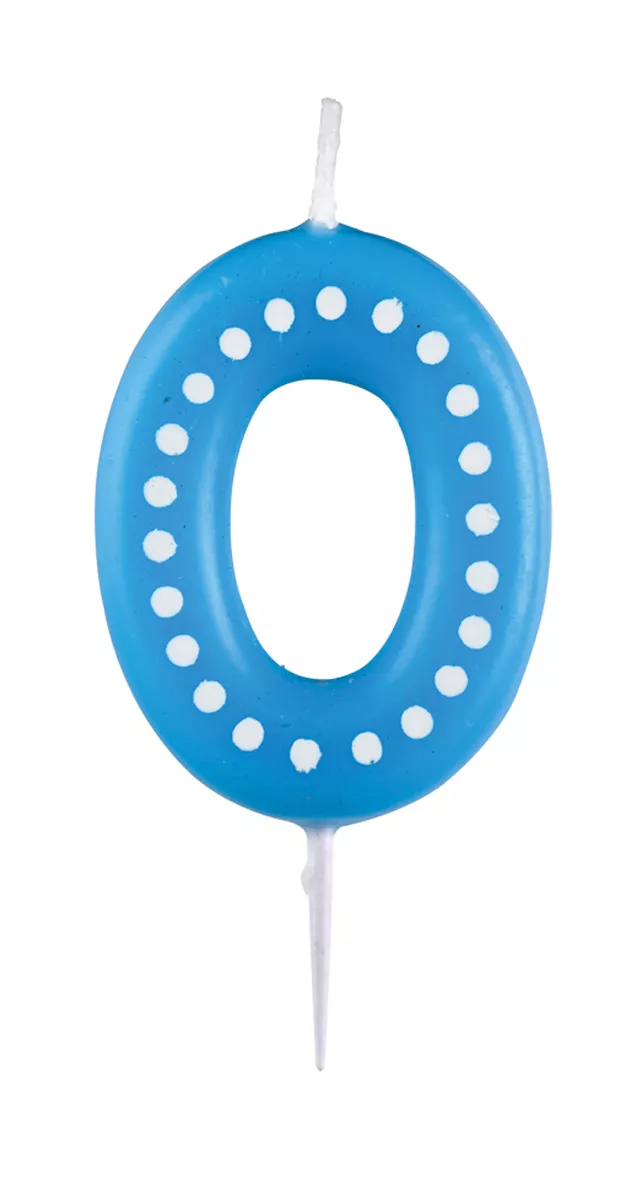 Candela numero blu della festa di compleanno 0