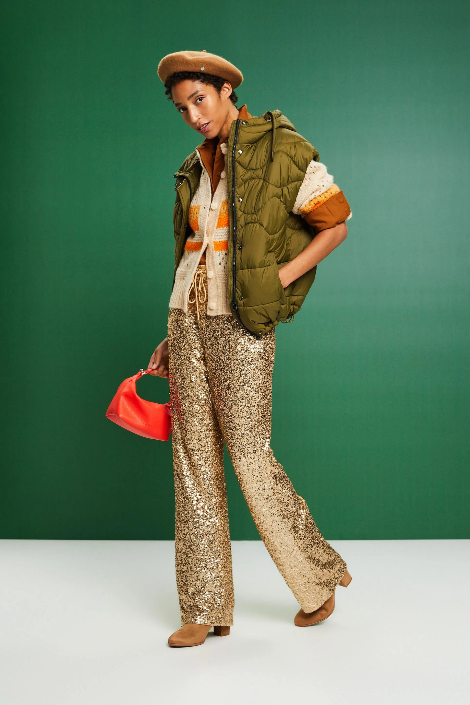 Cardigan a righe in misto lana