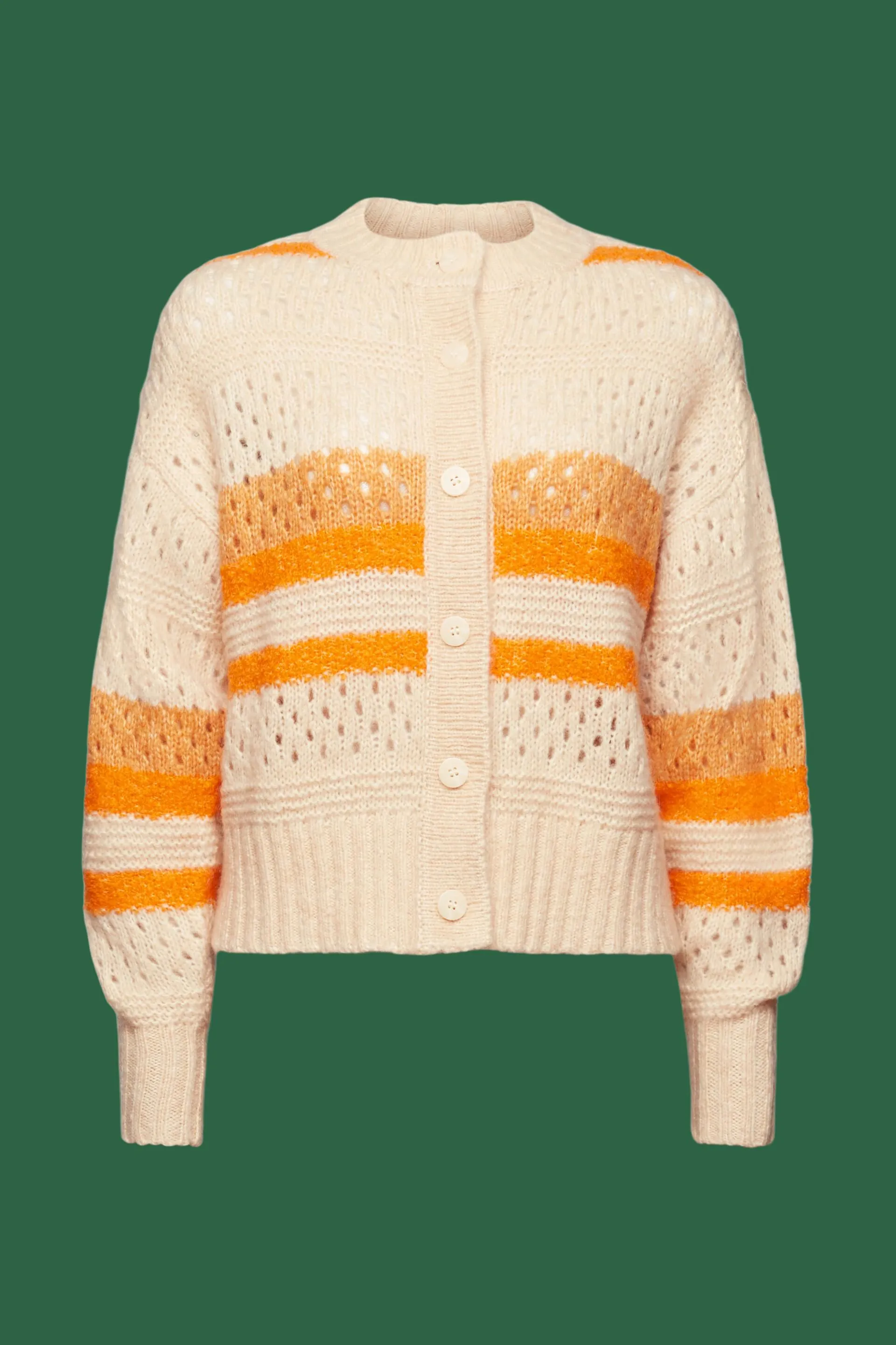 Cardigan a righe in misto lana
