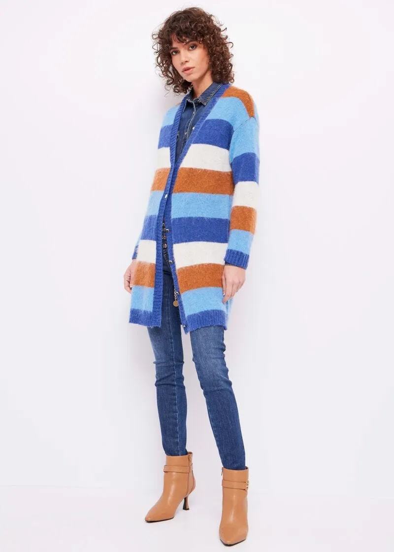 Cardigan a righe jacquard
