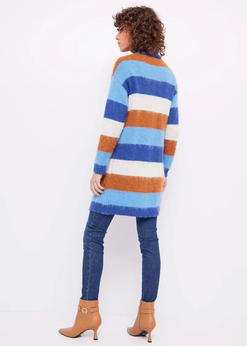 Cardigan a righe jacquard