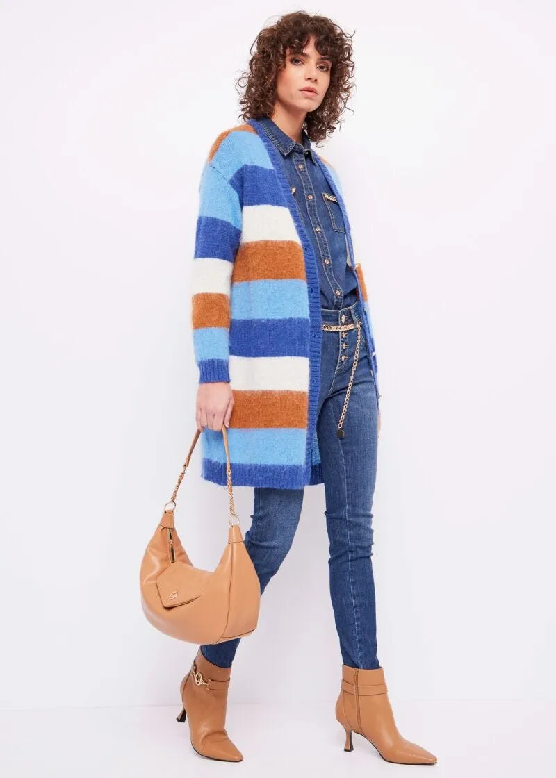 Cardigan a righe jacquard