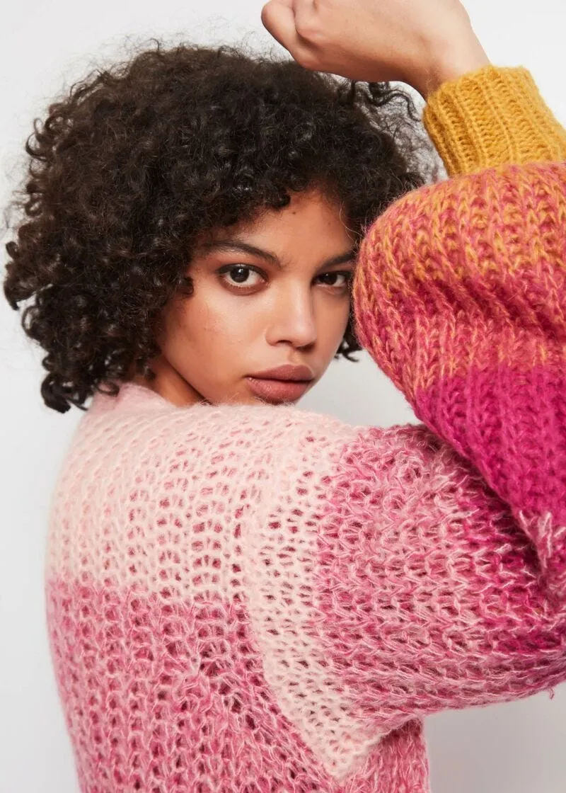 Cardigan a righe multicolor