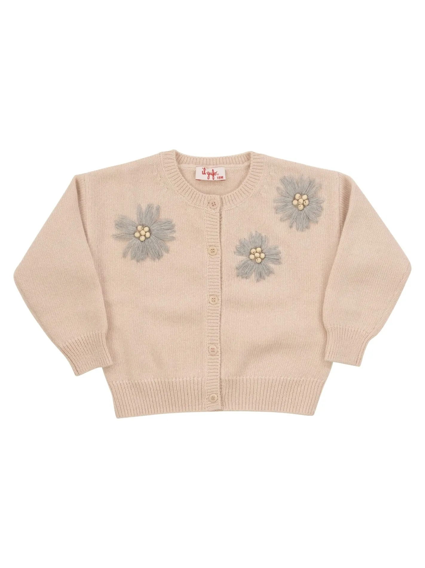 Cardigan con fiori ricamati