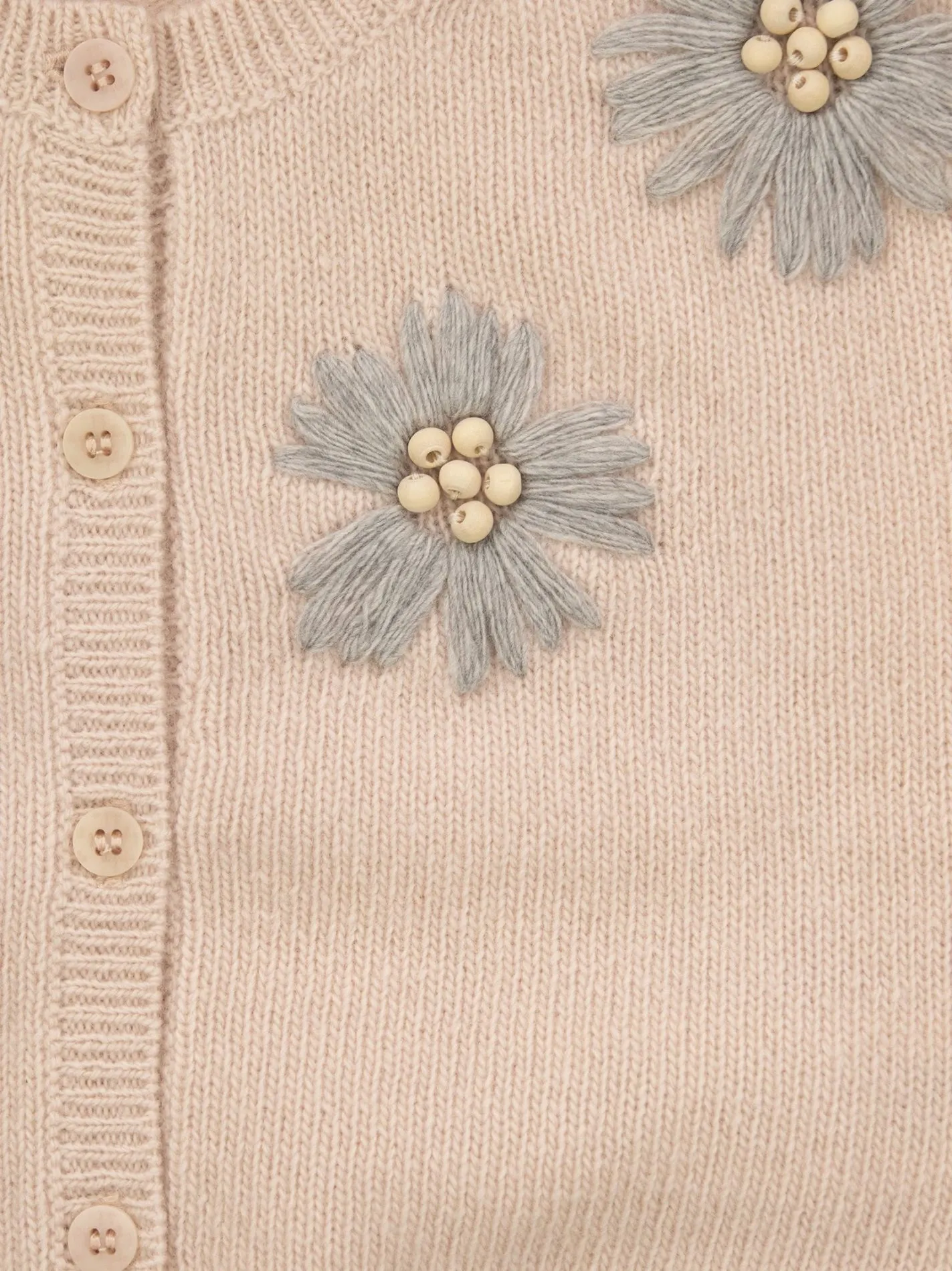 Cardigan con fiori ricamati