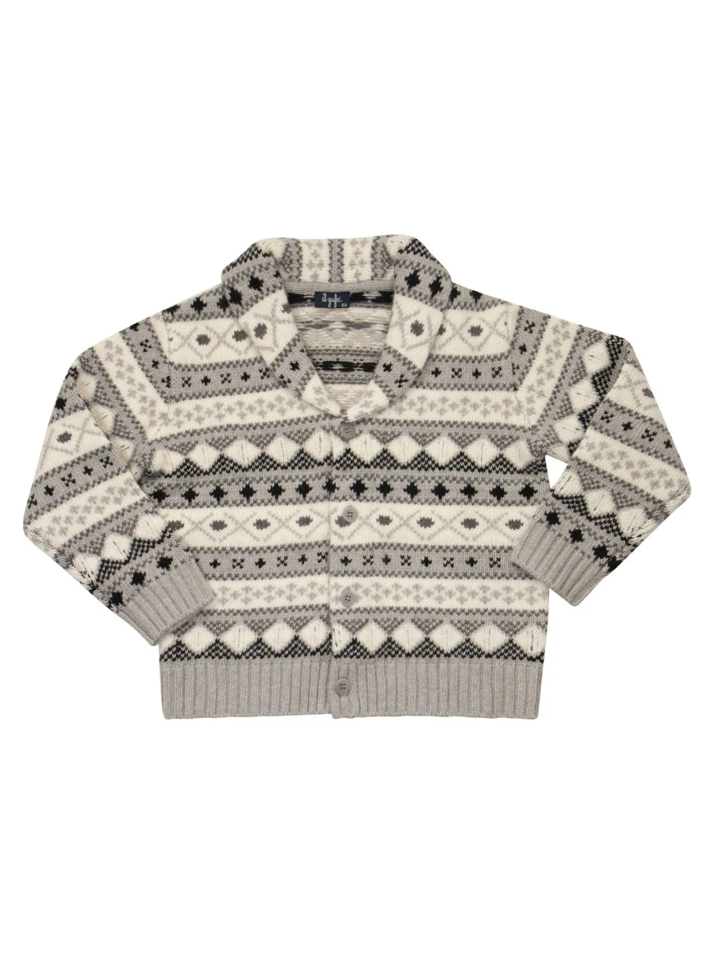 Cardigan in lana a lavorazione jacquard