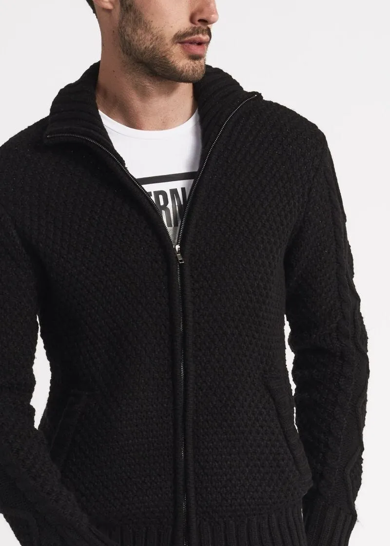 Cardigan in lana a trecce