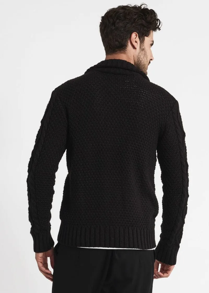 Cardigan in lana a trecce