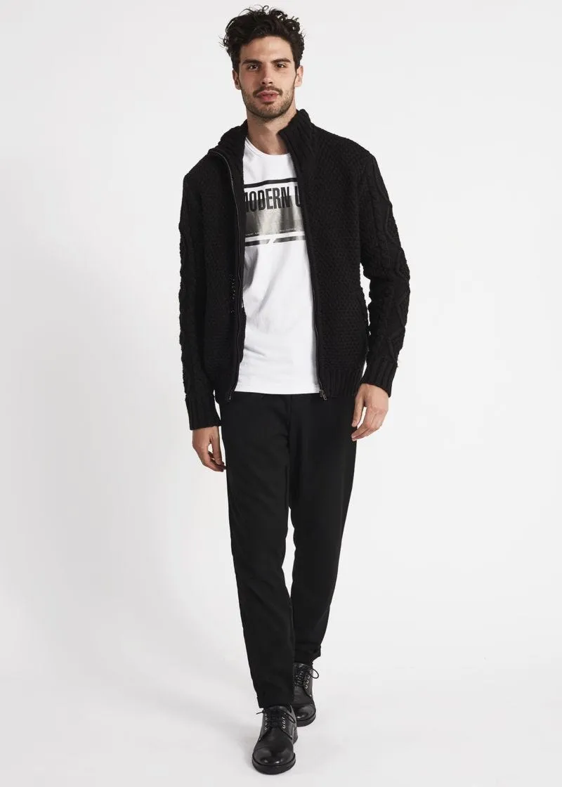 Cardigan in lana a trecce