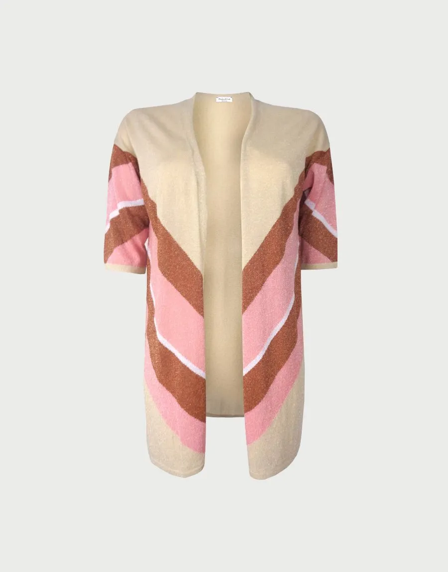 Cardigan in lurex a righe