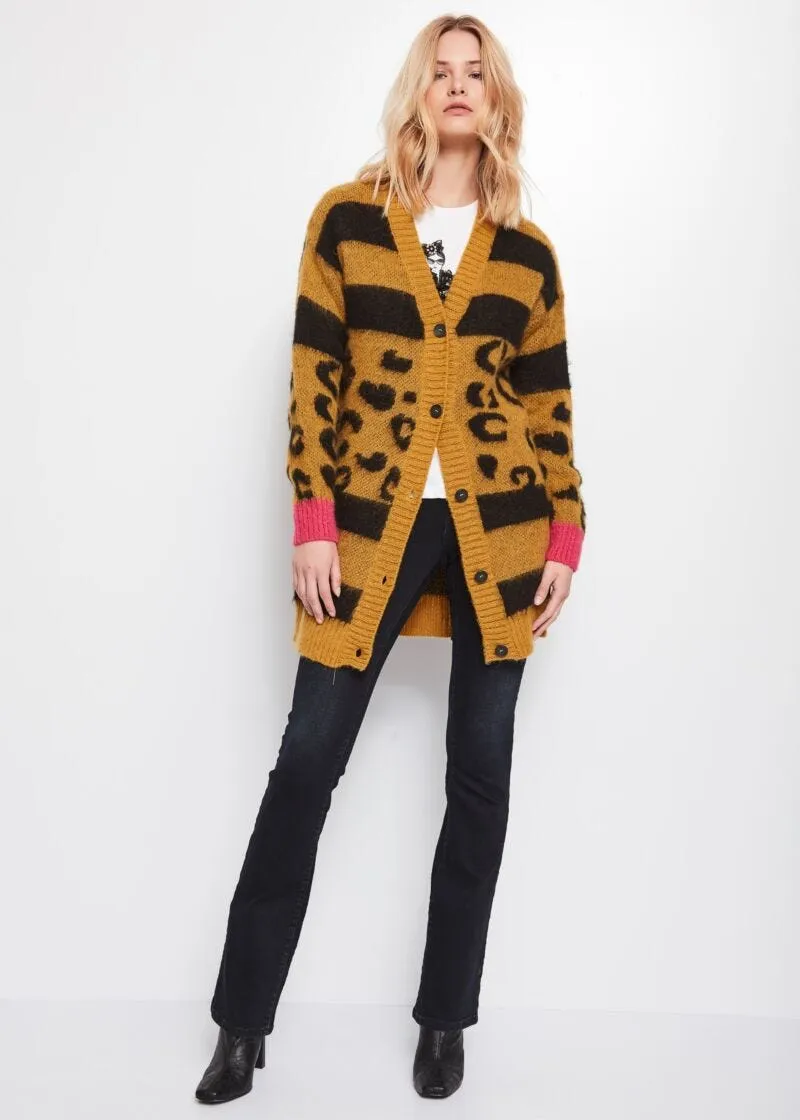 Cardigan in misto mohair e lana