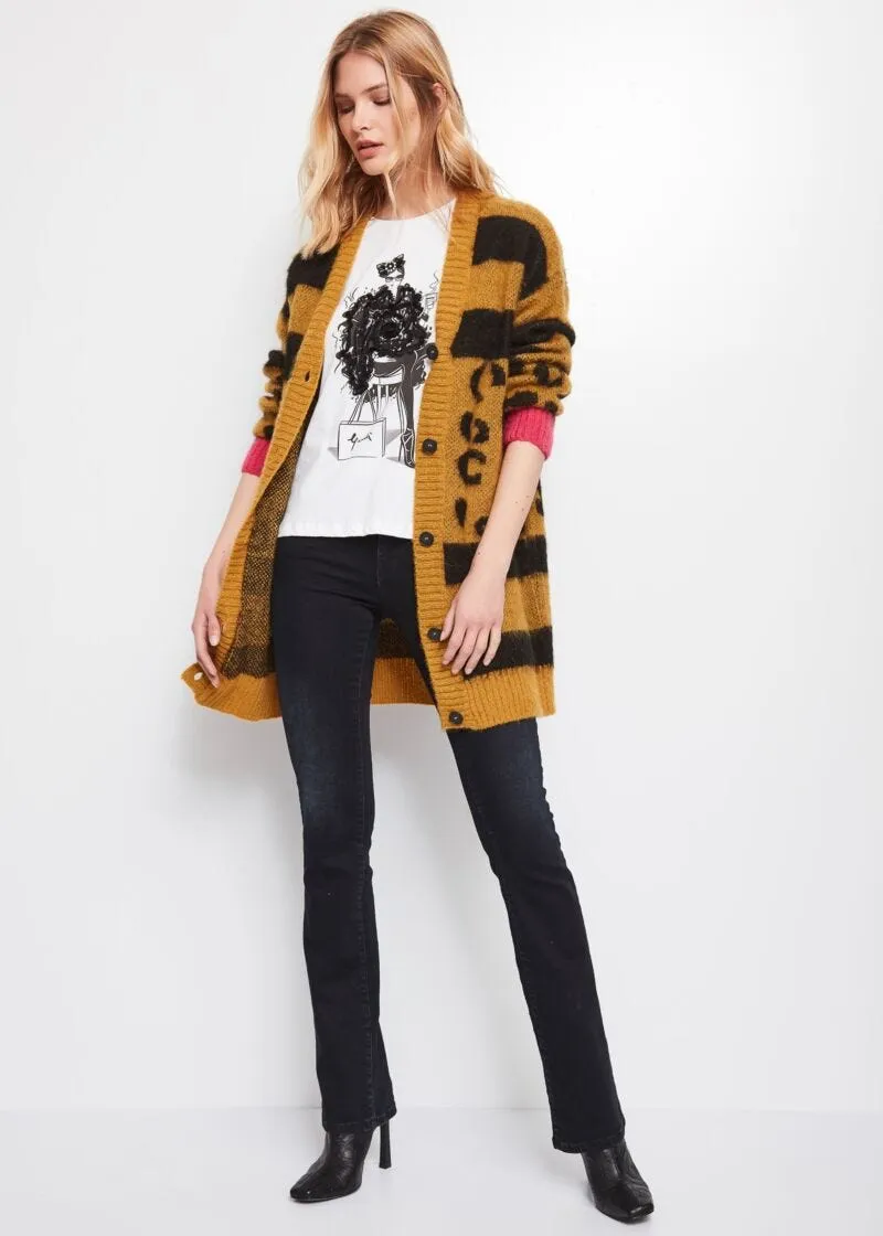 Cardigan in misto mohair e lana