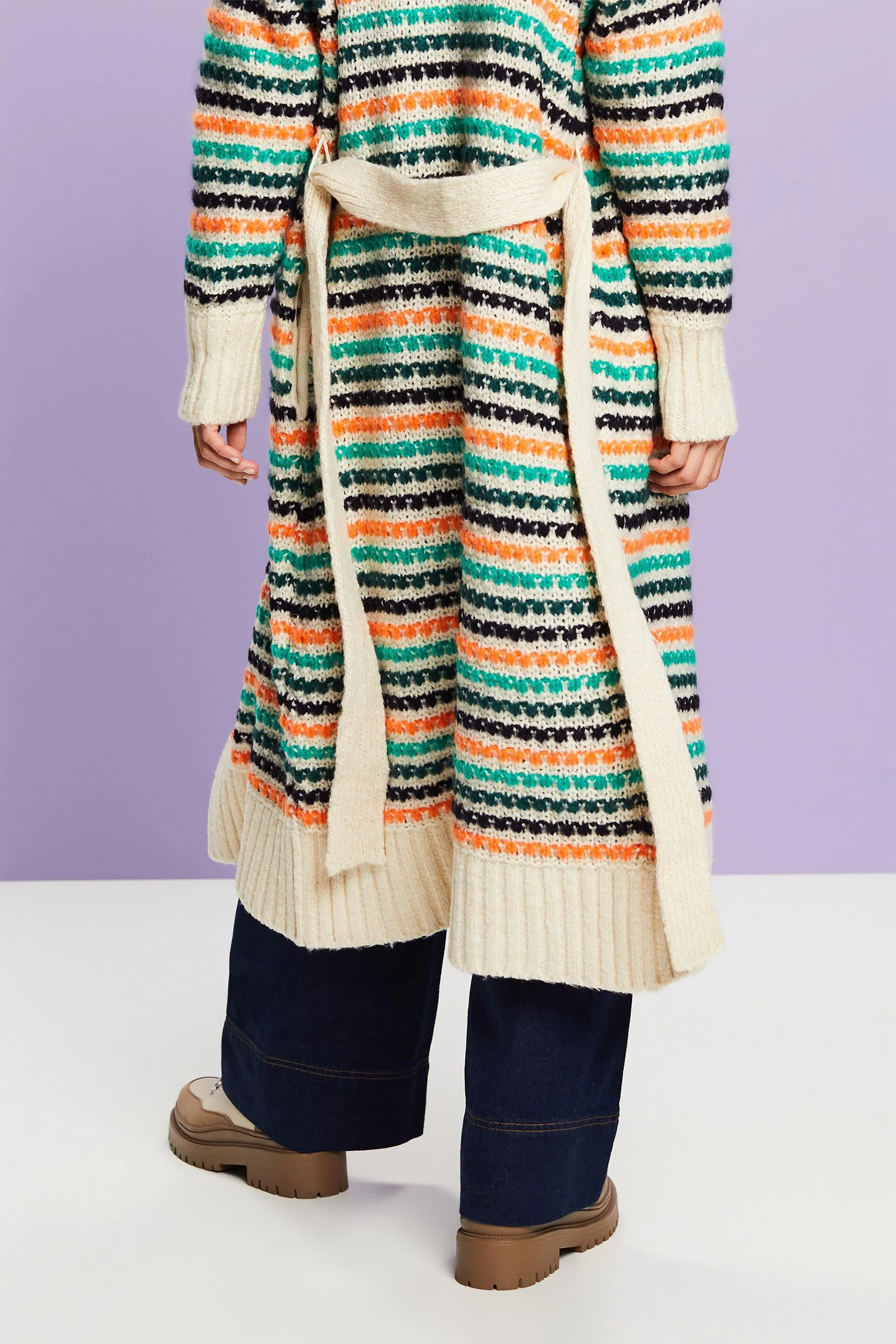 Cardigan lungo a righe