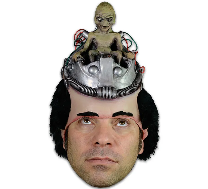 Casco o semimaschera con capelli Alien Pilot