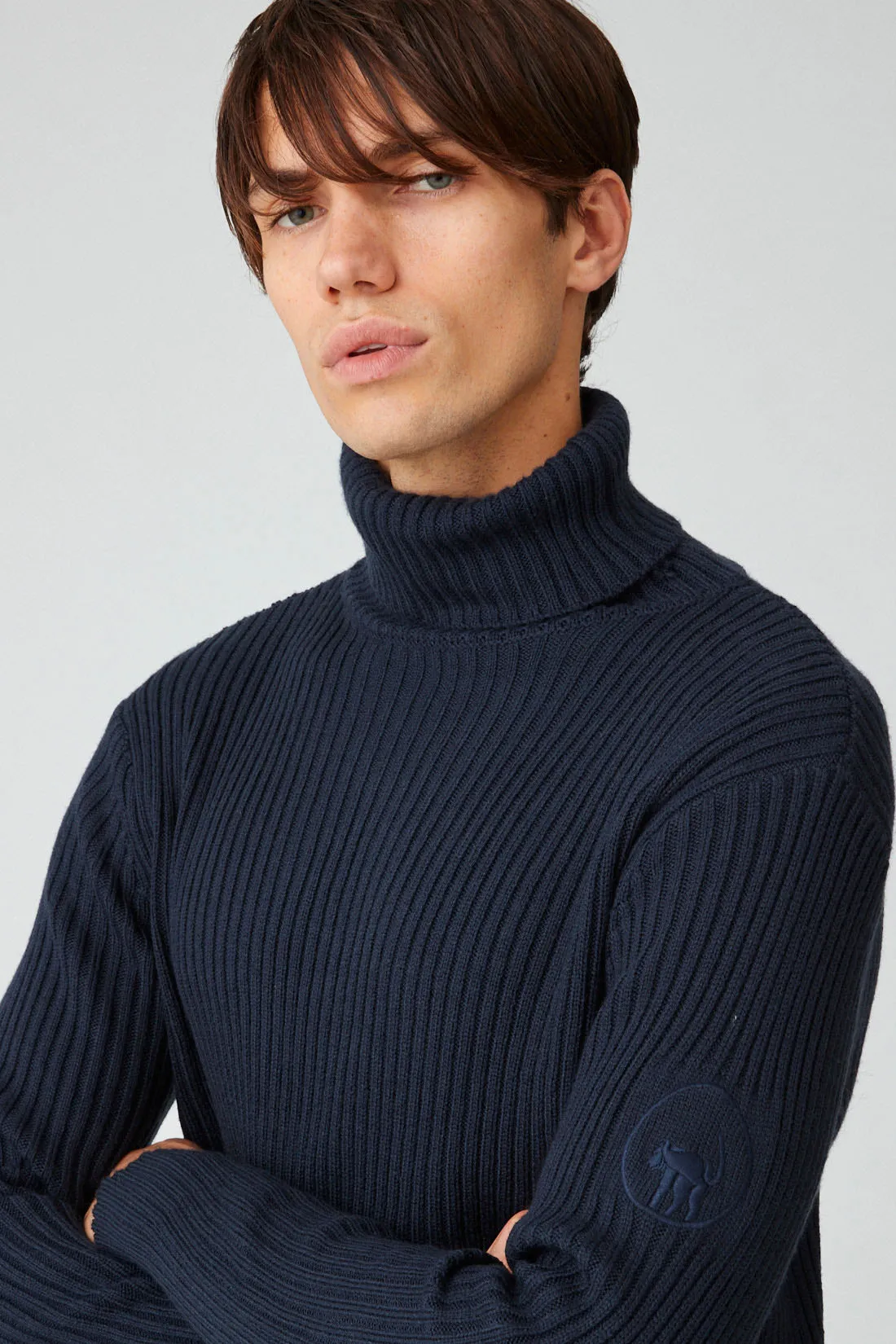 CHRIS – Maglia bluette a collo alto