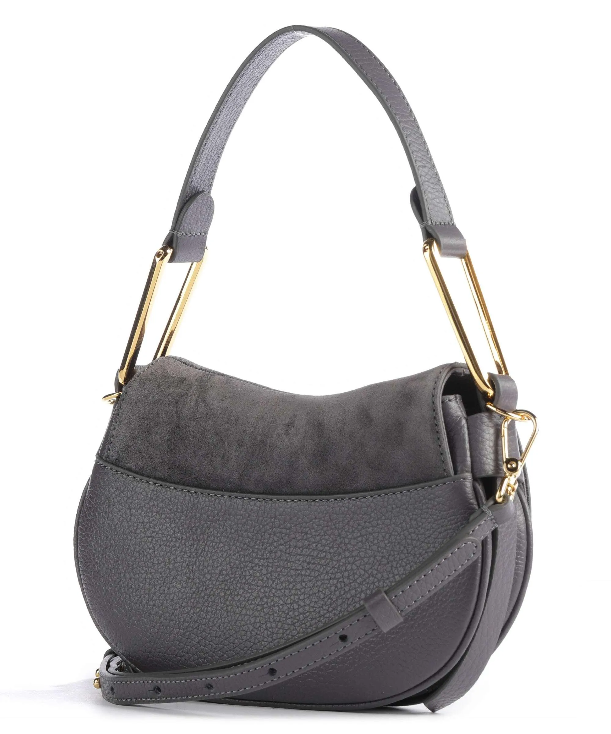  Coccinelle Magie Suede Borsa a spalla pelle bovina ruvida, pelle di vacchetta grana grigio scuro  