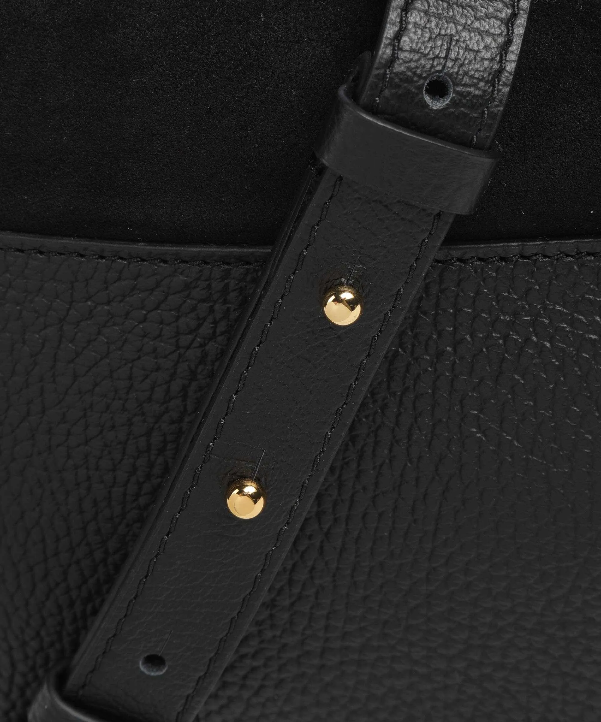  Coccinelle Magie Suede Borsa a spalla pelle bovina ruvida, pelle di vacchetta grana nero  