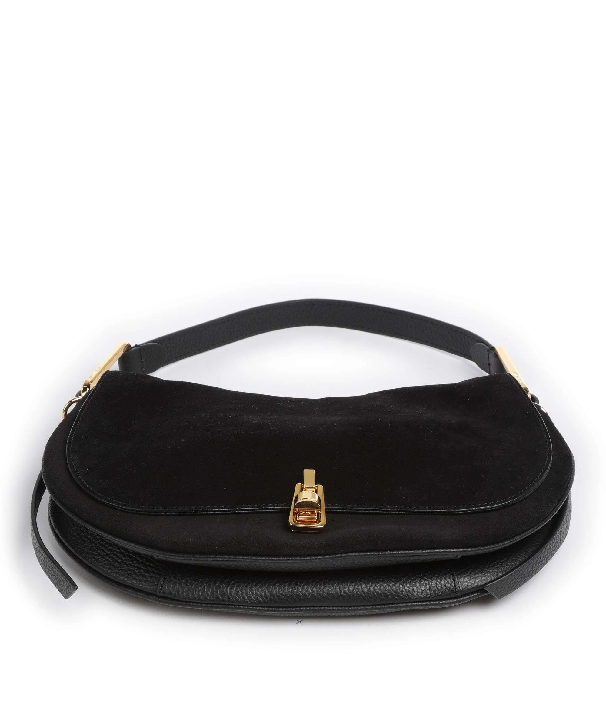  Coccinelle Magie Suede Borsa a spalla pelle bovina ruvida, pelle di vacchetta grana nero  