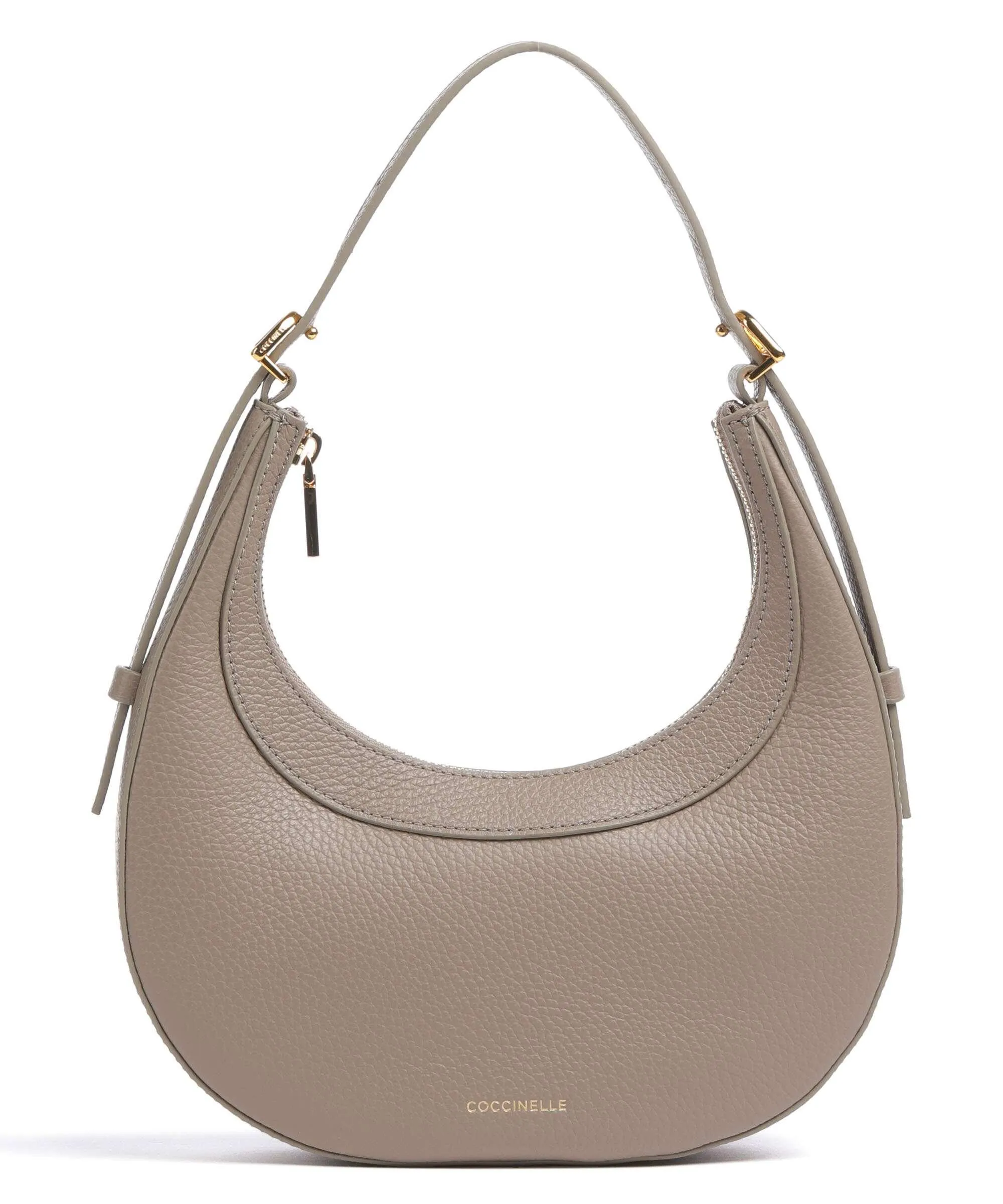  Coccinelle Whisper Borsa a spalla pelle di vacchetta grana taupe  