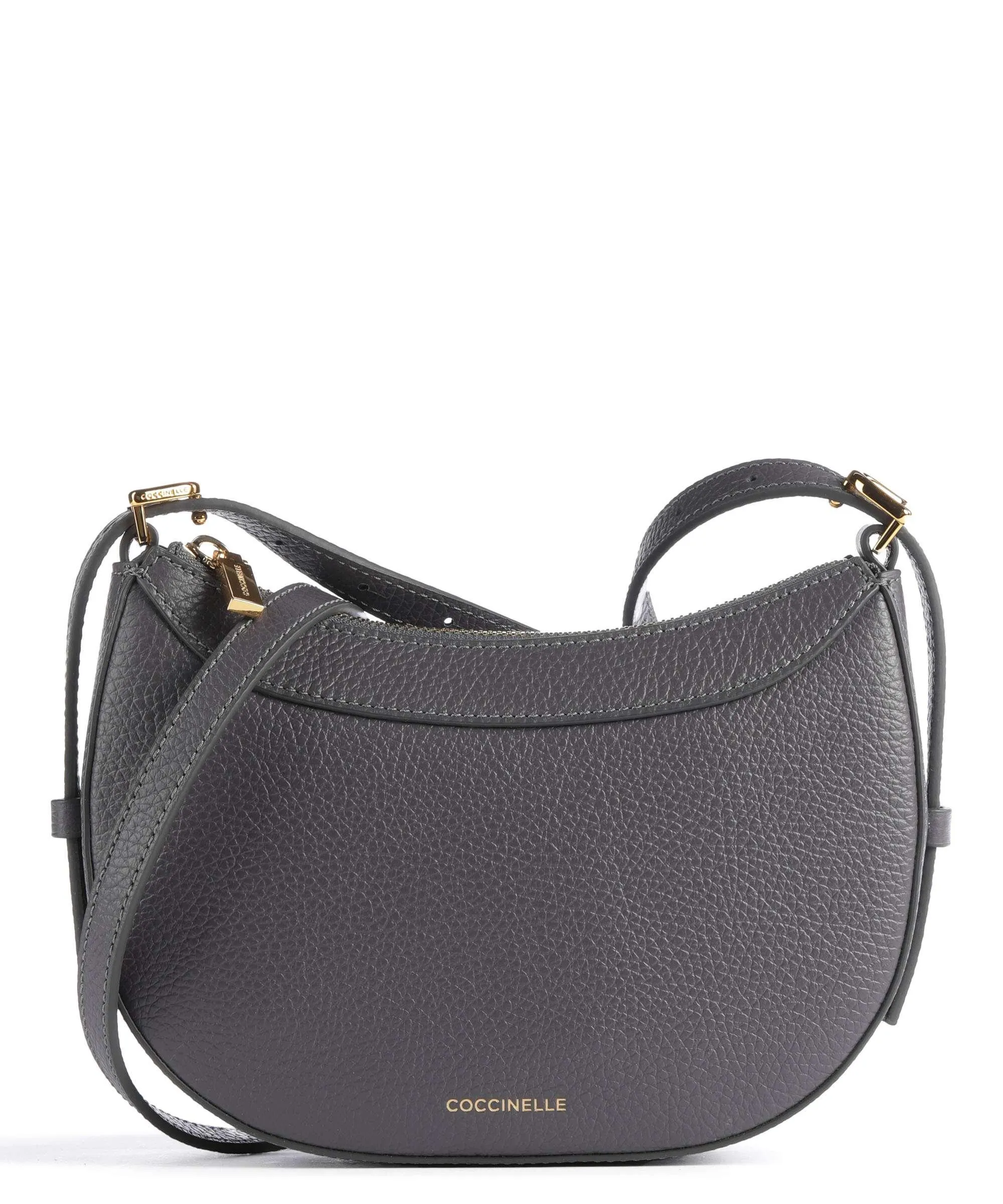  Coccinelle Whisper Borsa a tracolla pelle di vacchetta grana grigio scuro  