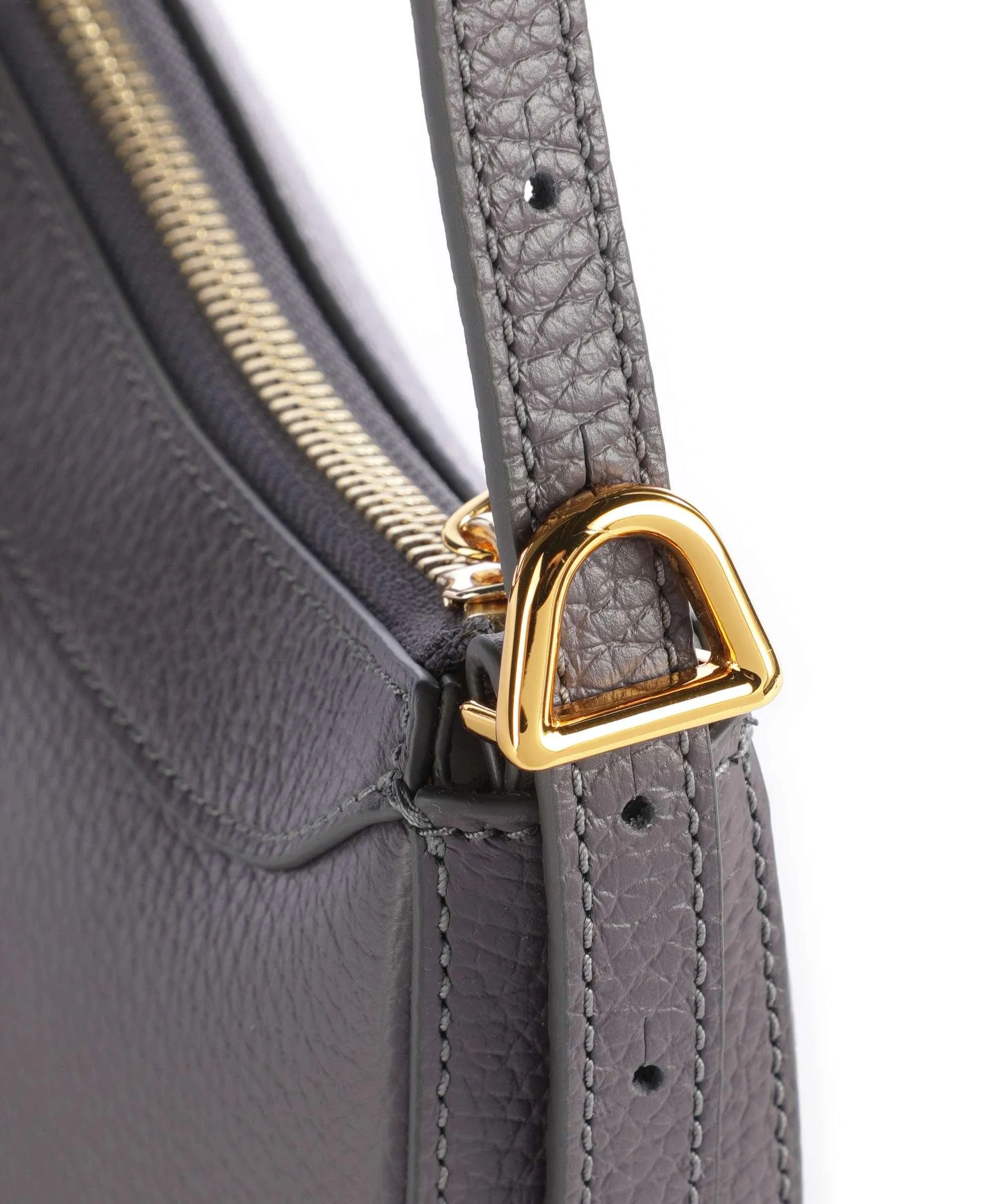  Coccinelle Whisper Borsa a tracolla pelle di vacchetta grana grigio scuro  