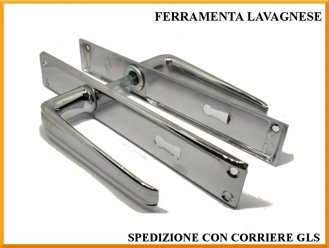 Coppia Maniglie da porte con bocchetta patent sonical ziral impero quadro 8 x 70 