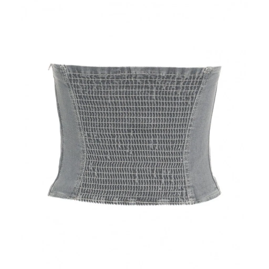 Corsetto in denim Maoki grigio