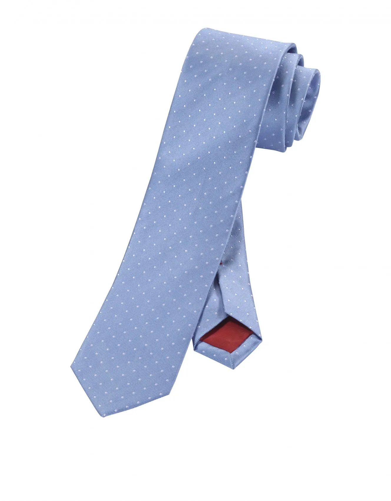 Cravatta a pois slim in seta pura olymp in otto colori