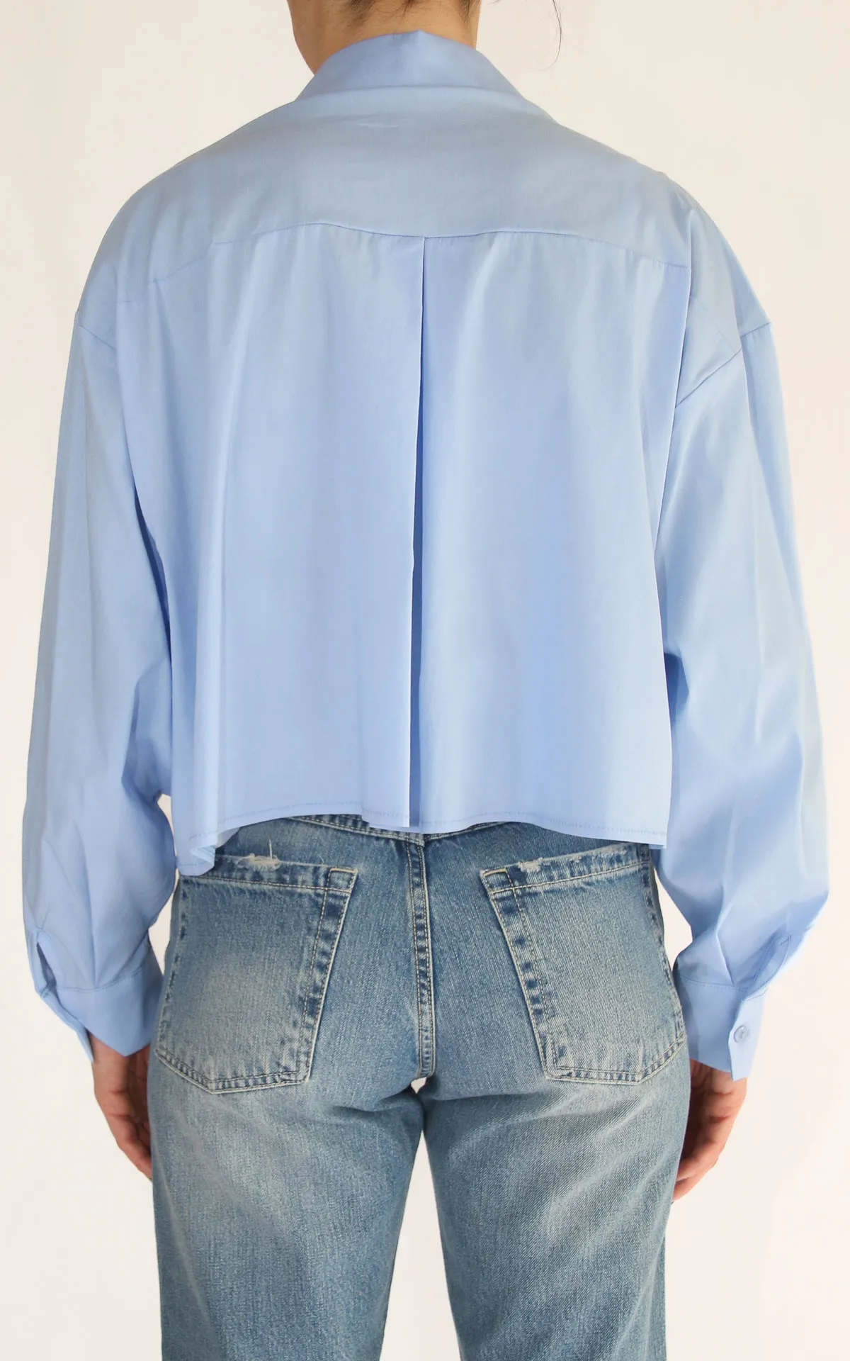 ECO – Camicia cropped  – Celeste