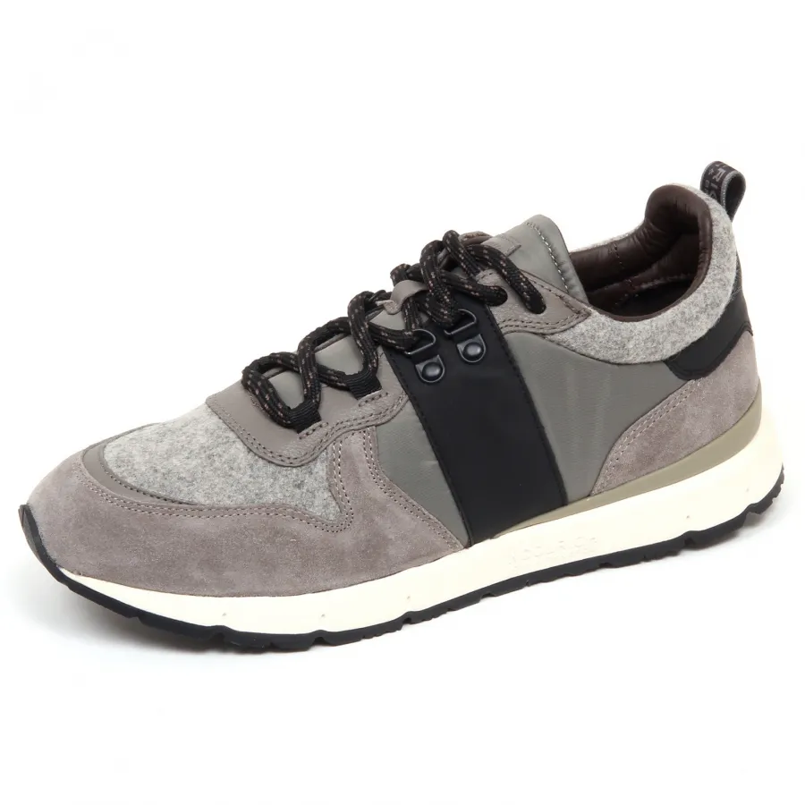F6070 sneaker uomo suede/tissue/wool WOOLRICH scarpe grey/black shoe man