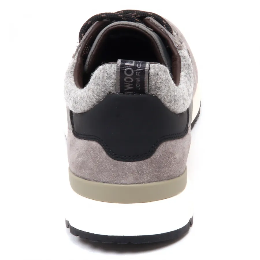 F6070 sneaker uomo suede/tissue/wool WOOLRICH scarpe grey/black shoe man