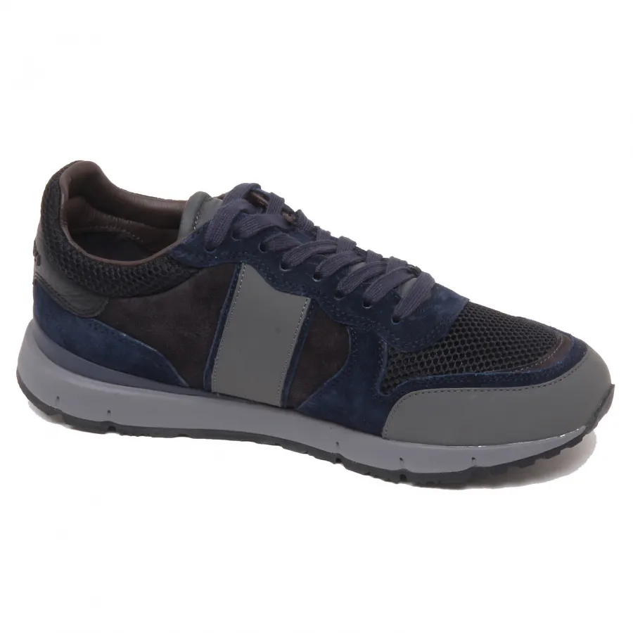 F6074 sneaker uomo black/blue/grey WOOLRICH scarpe suede/tissue shoe man