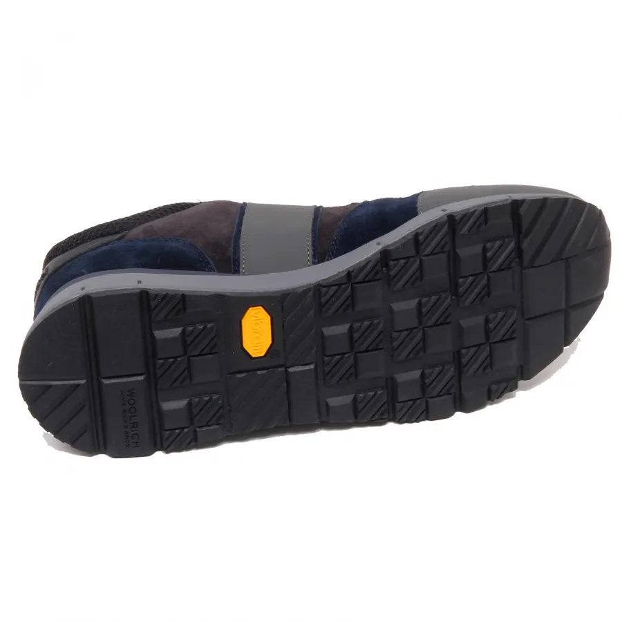 F6074 sneaker uomo black/blue/grey WOOLRICH scarpe suede/tissue shoe man