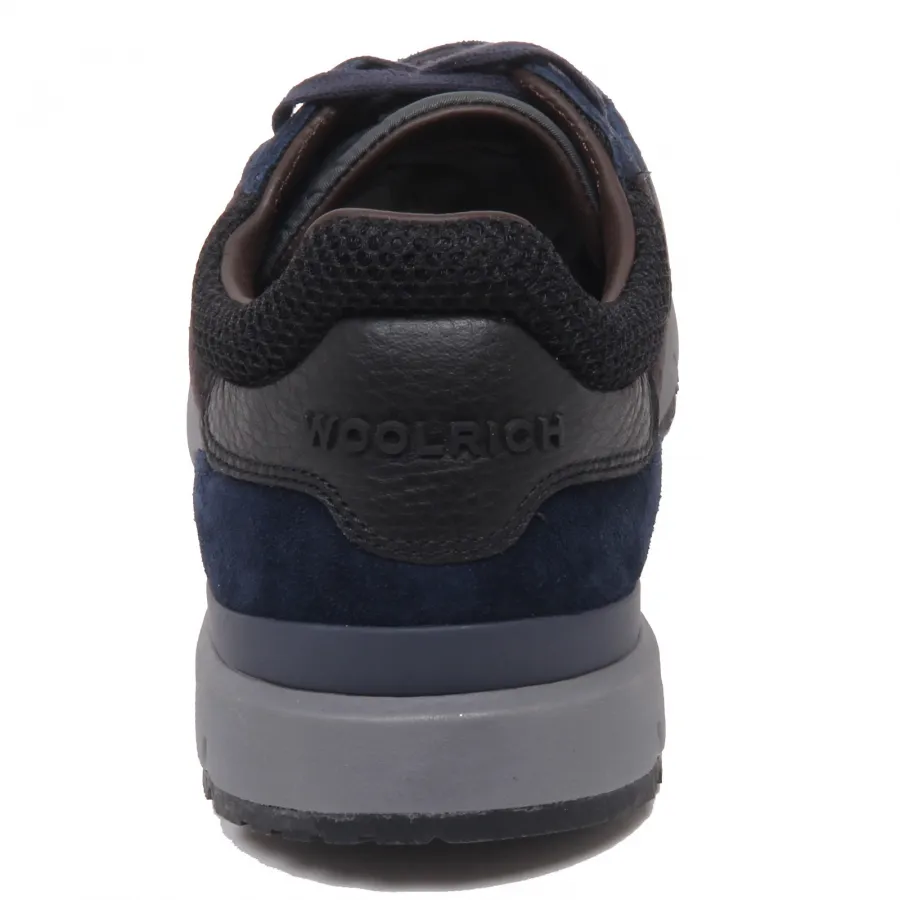 F6074 sneaker uomo black/blue/grey WOOLRICH scarpe suede/tissue shoe man