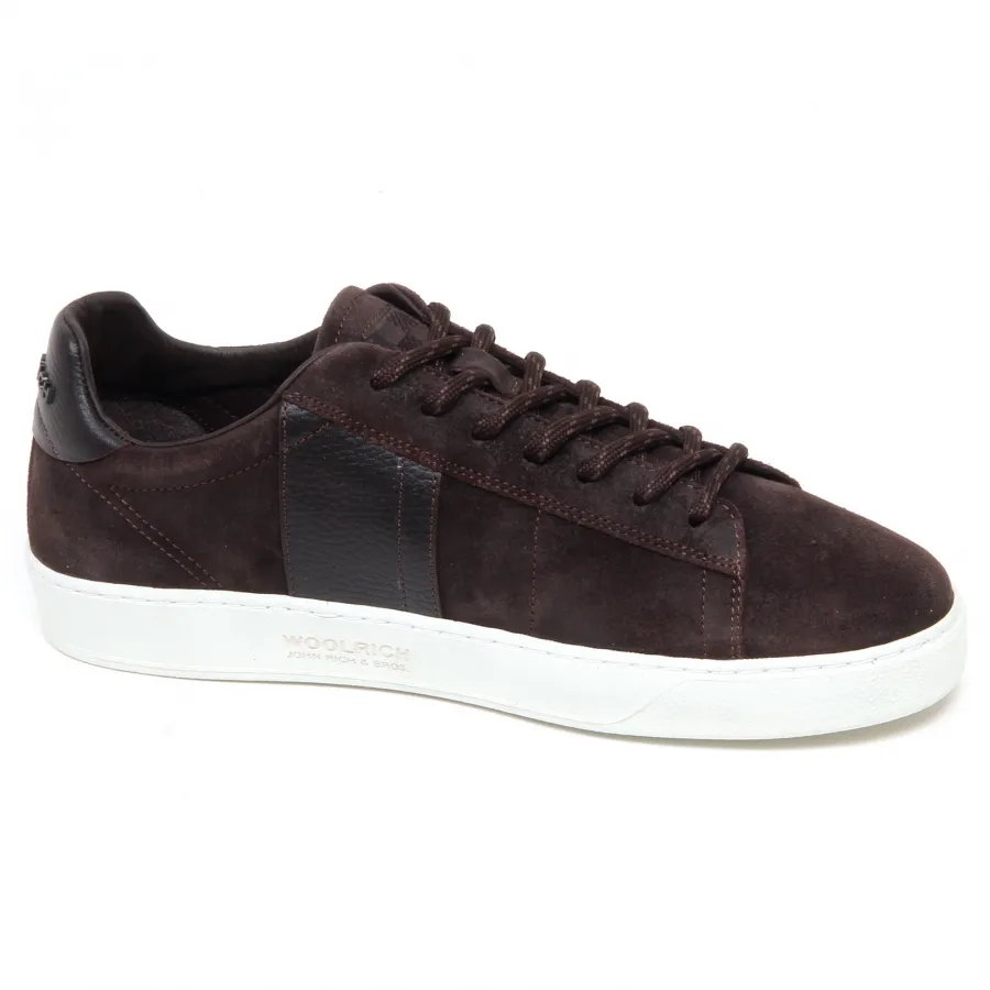 F6082 sneaker uomo brown WOOLRICH JOHN RICH brush suede shoe man