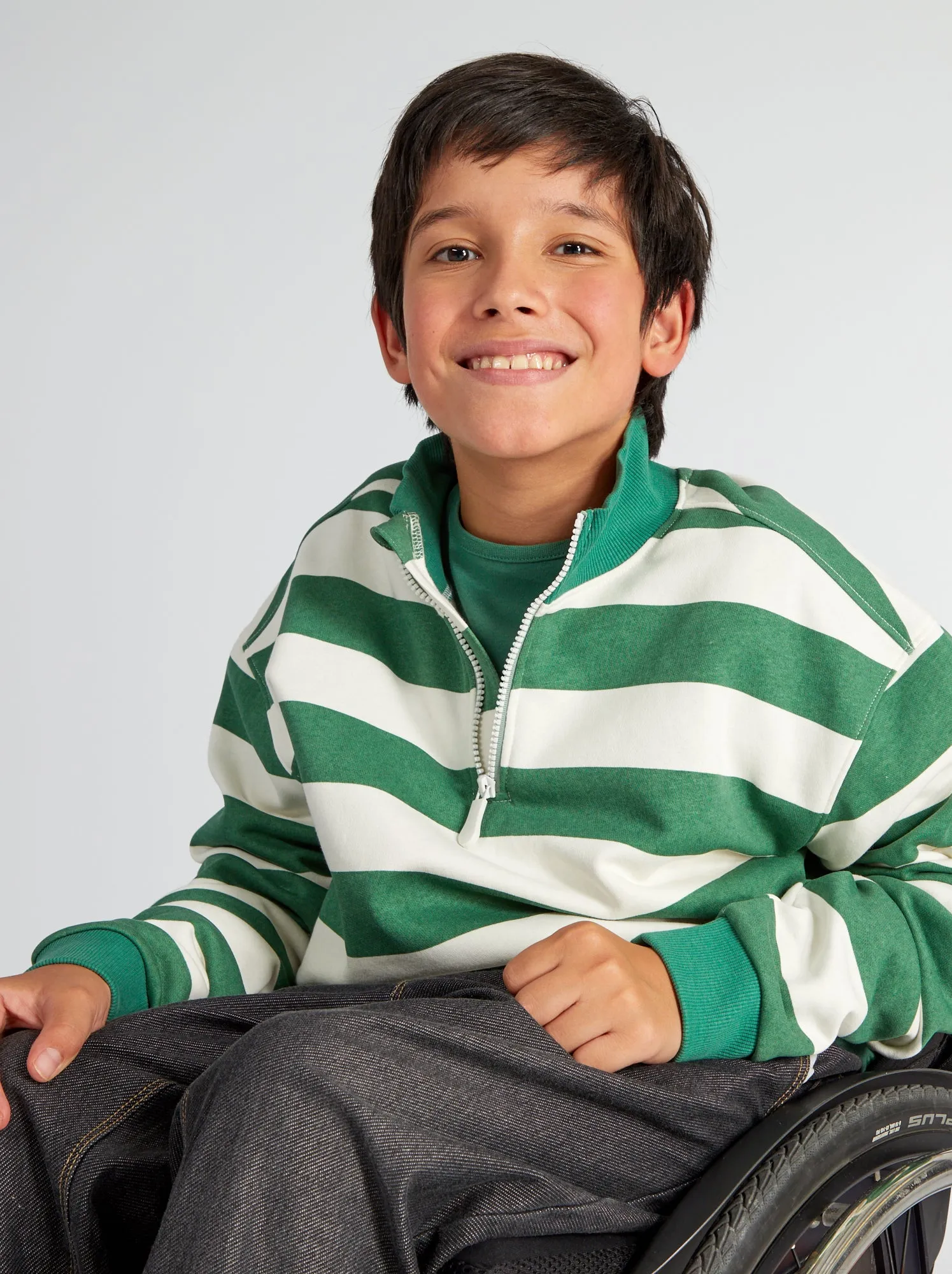 Felpa a collo alto con zip - So Easy - VERDE