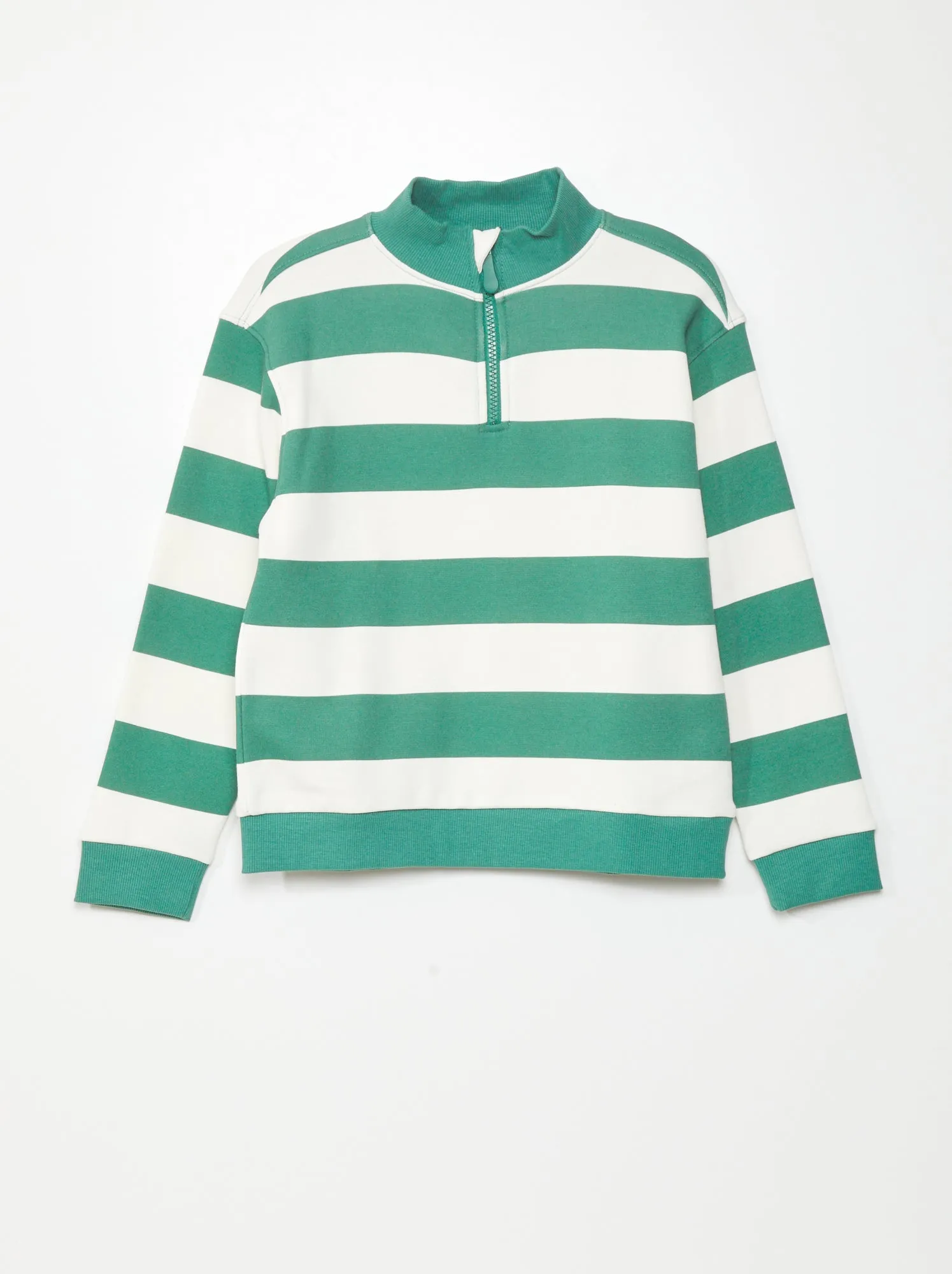 Felpa a collo alto con zip - So Easy - VERDE