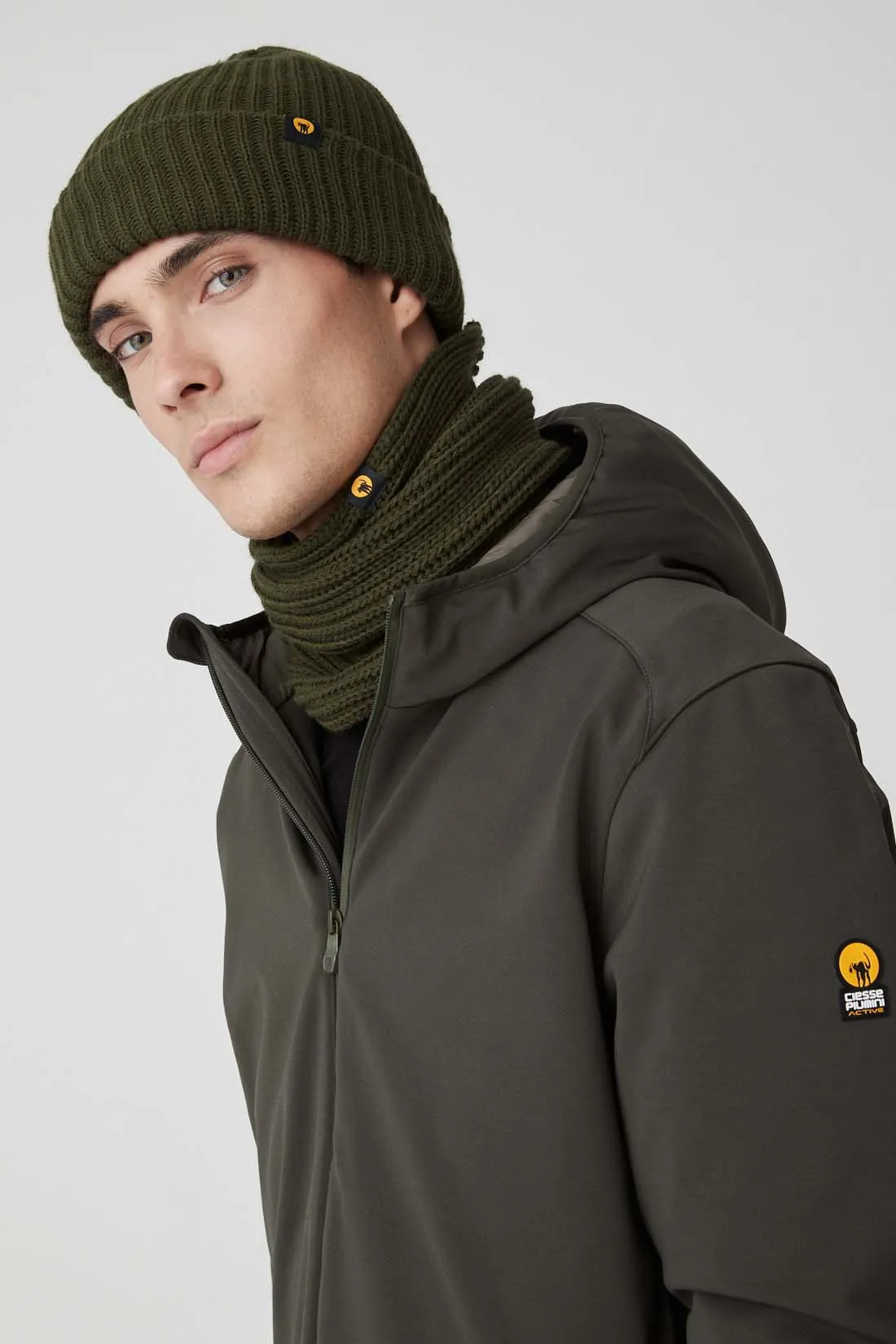FLYNN – Sciarpa verde militare in maglia
