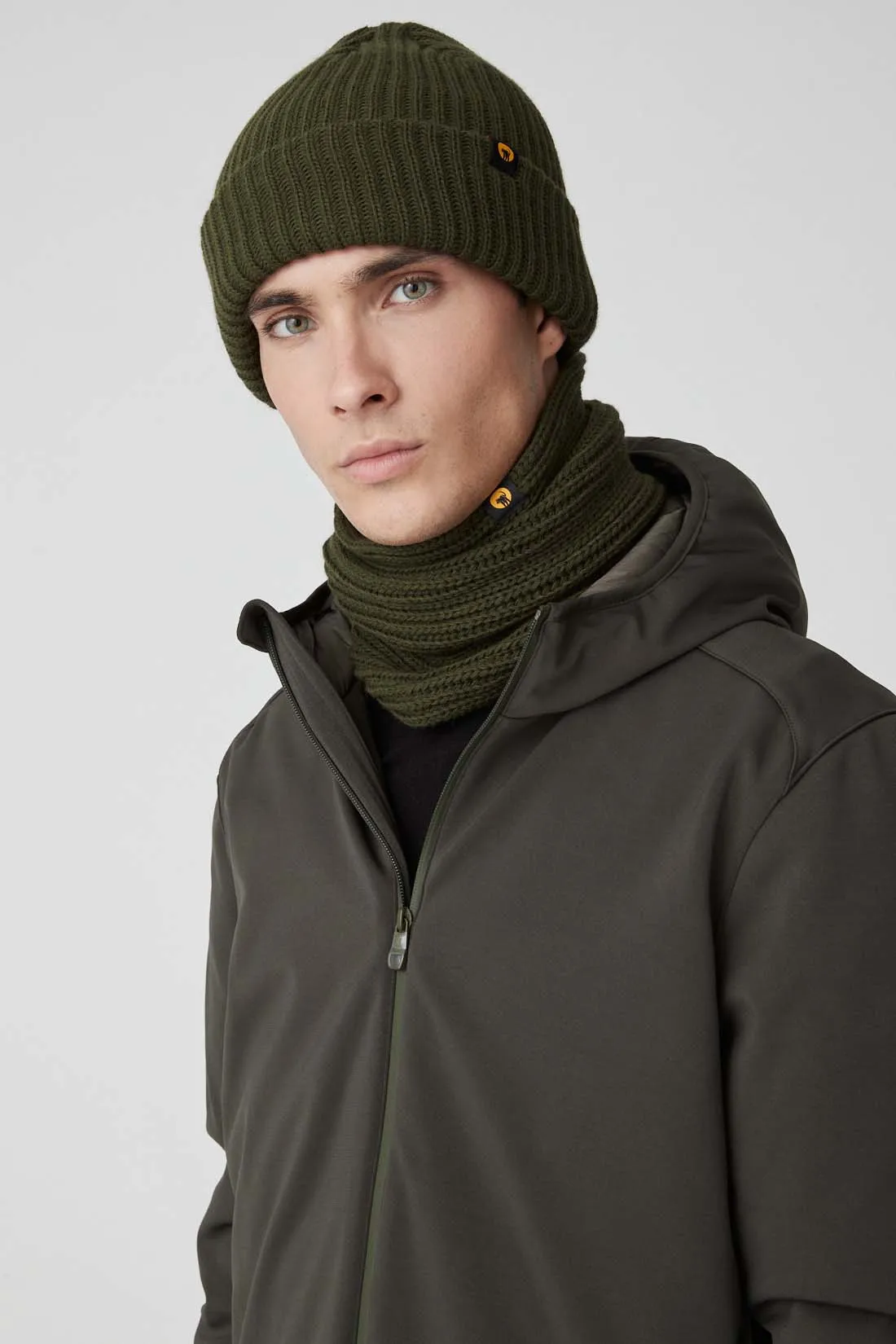 FLYNN – Sciarpa verde militare in maglia