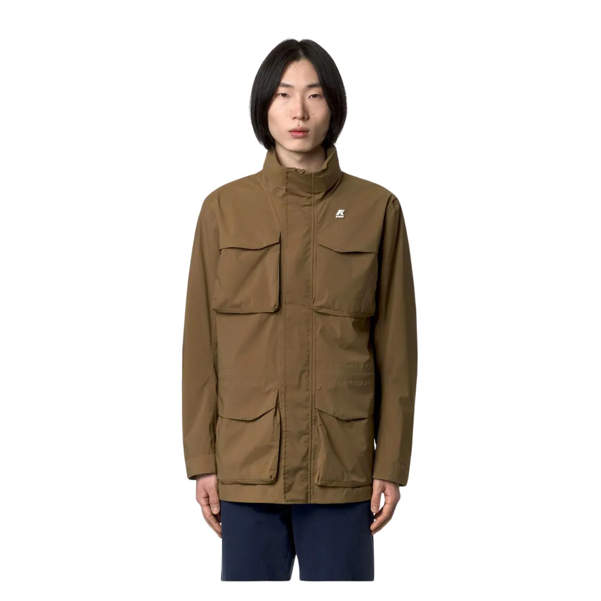 Giubbino K-Way Manphy Stretch Nylon Jersey Marrone