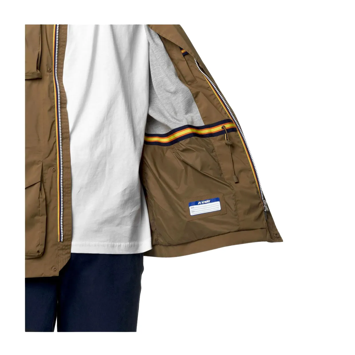 Giubbino K-Way Manphy Stretch Nylon Jersey Marrone