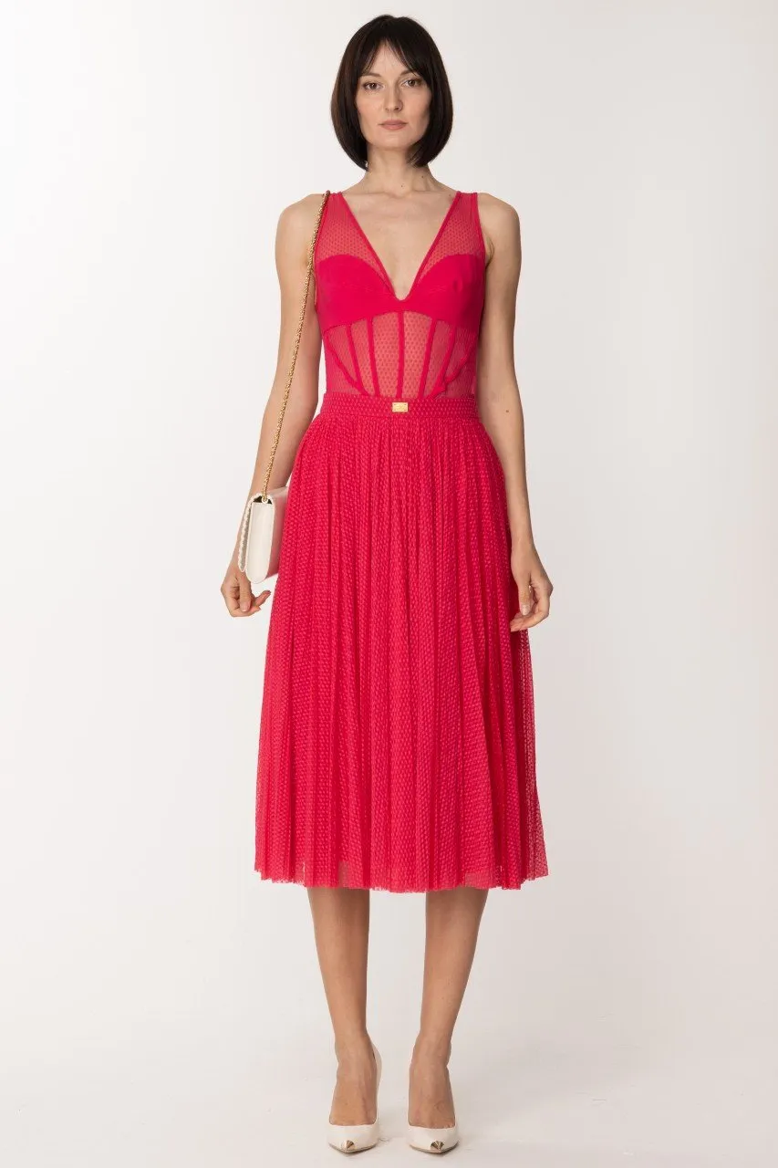 Gonna midi in tulle Fuxia