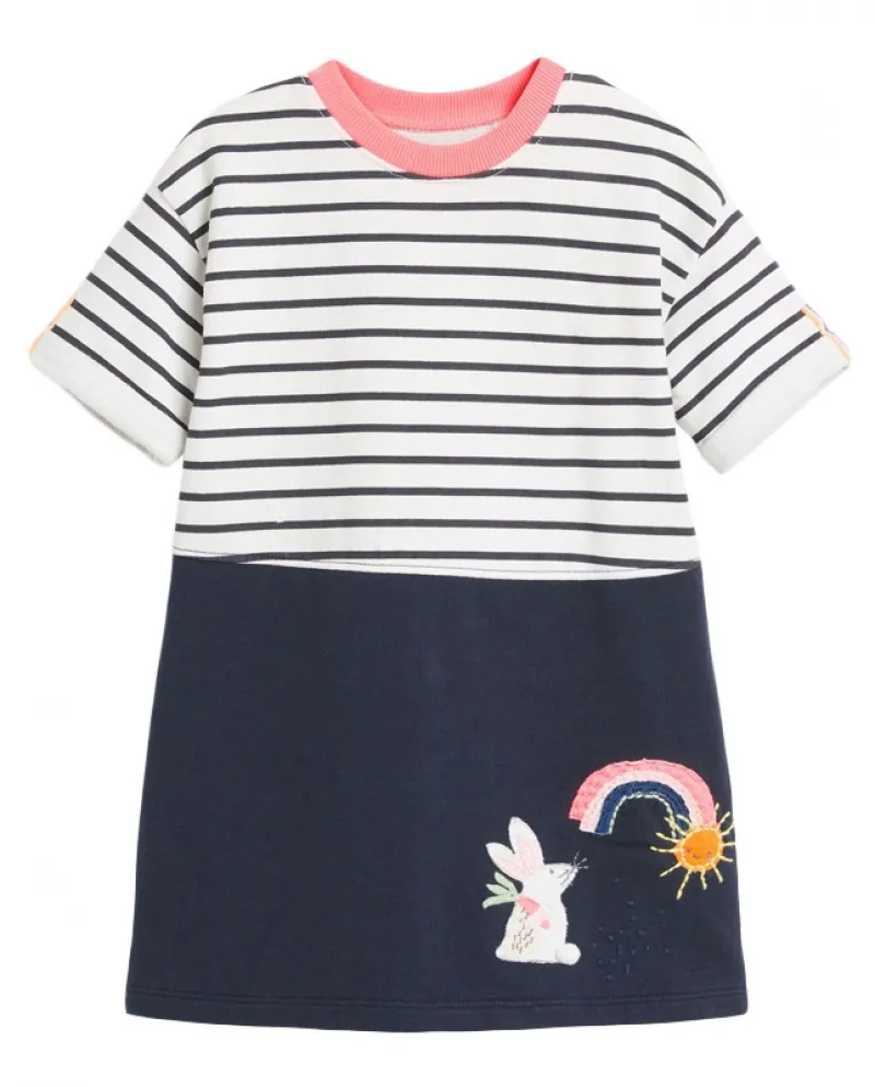 Gonna per bambini Summer New Striped Girls Dress a maniche corte