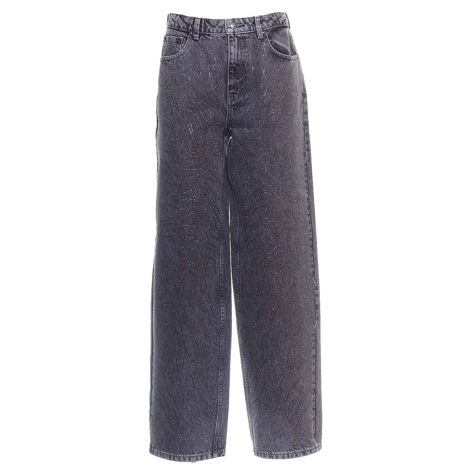 Jeans A Gamba Larga Con Strass