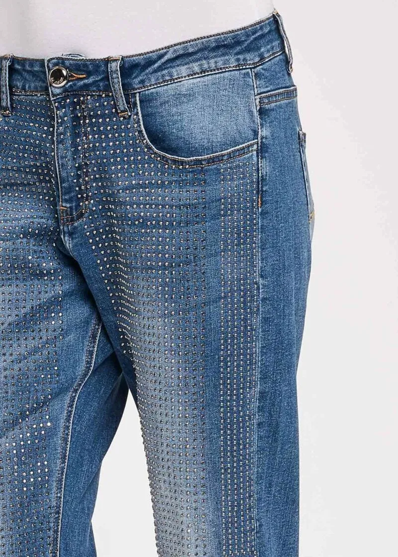 Jeans girlfriend con strass