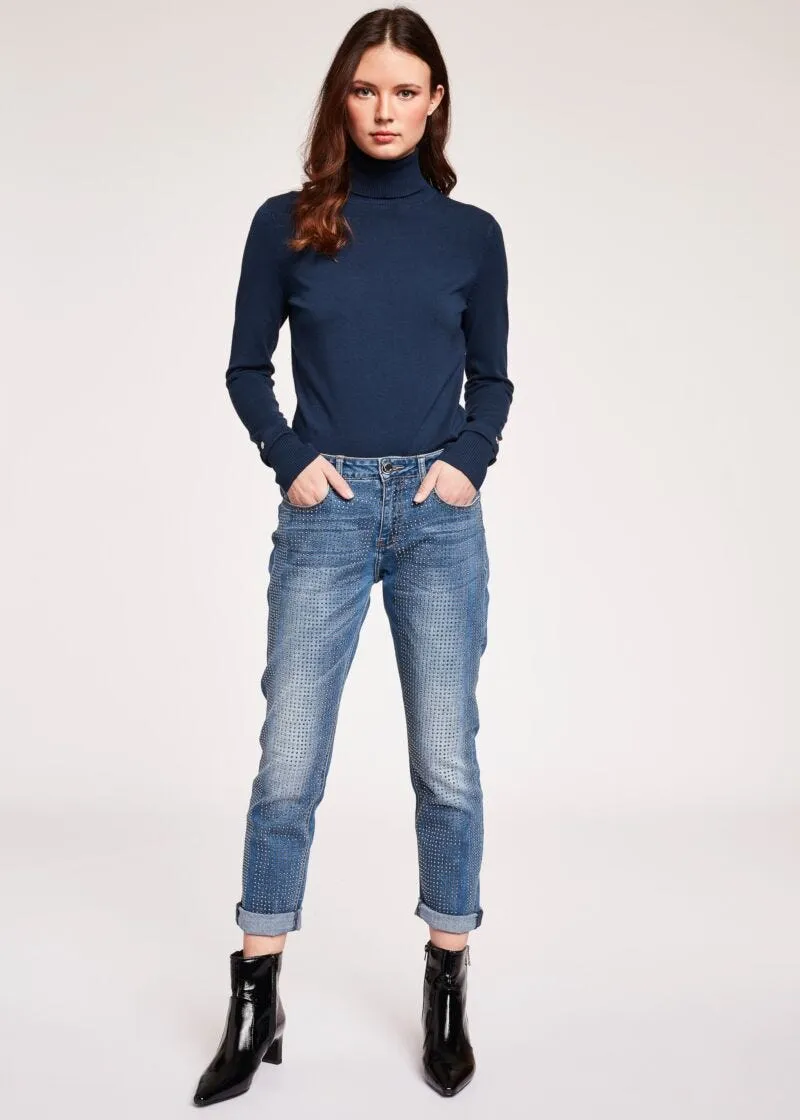 Jeans girlfriend con strass