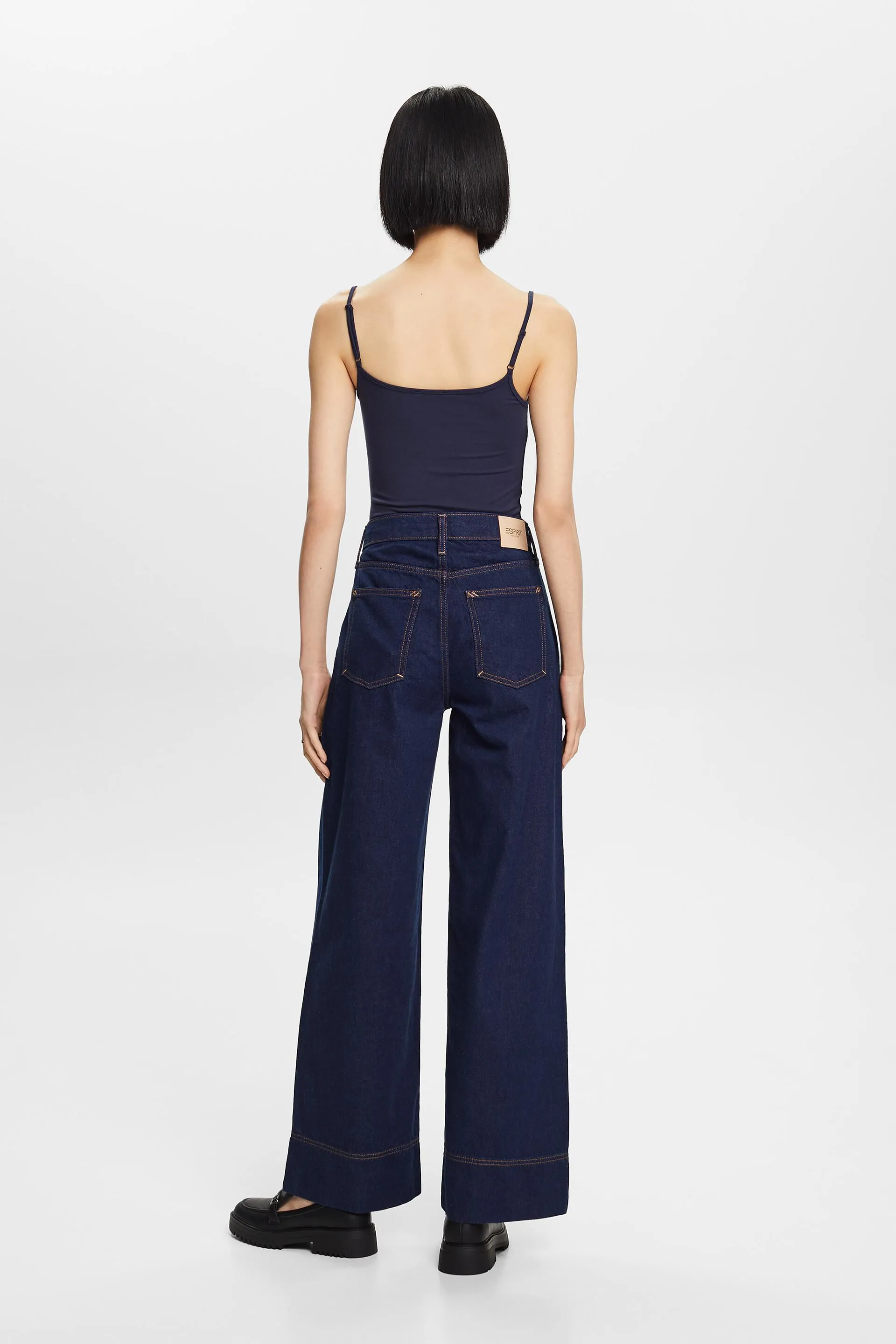 Jeans rétro a gamba larga, 100% cotone